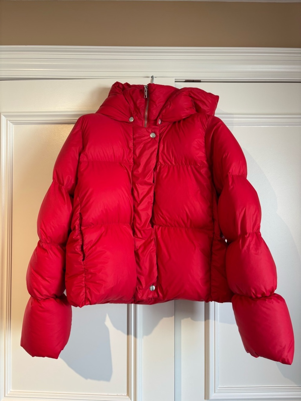 Banana Republic Red Hooded Puffer Jacket